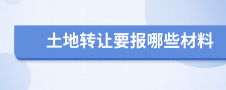 土地轉(zhuǎn)讓要報(bào)哪些材料