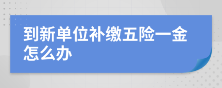 到新單位補(bǔ)繳五險(xiǎn)一金怎么辦