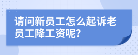 請問新員工怎么起訴老員工降工資呢？