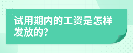 試用期內(nèi)的工資是怎樣發(fā)放的？