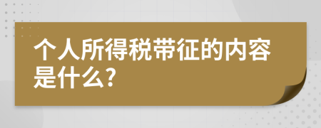個人所得稅帶征的內(nèi)容是什么?