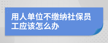 用人單位不繳納社保員工應該怎么辦
