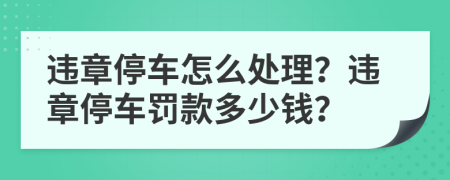 違章停車怎么處理？違章停車罰款多少錢？