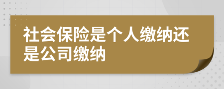 社會(huì)保險(xiǎn)是個(gè)人繳納還是公司繳納