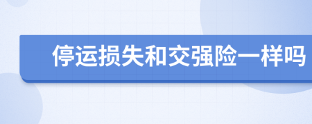 停運損失和交強險一樣嗎