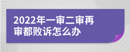 2022年一審二審再審都敗訴怎么辦