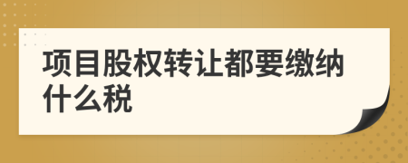 項(xiàng)目股權(quán)轉(zhuǎn)讓都要繳納什么稅