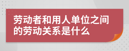 勞動(dòng)者和用人單位之間的勞動(dòng)關(guān)系是什么