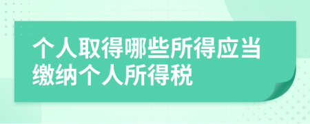 個(gè)人取得哪些所得應(yīng)當(dāng)繳納個(gè)人所得稅