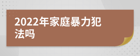2022年家庭暴力犯法嗎