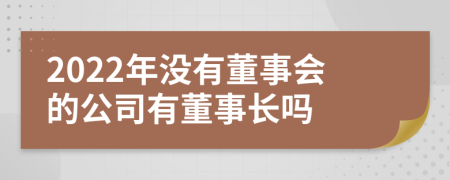 2022年沒有董事會的公司有董事長嗎
