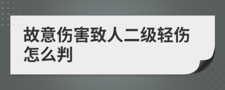 故意傷害致人二級輕傷怎么判