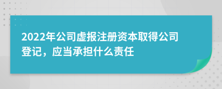2022年公司虛報(bào)注冊(cè)資本取得公司登記，應(yīng)當(dāng)承擔(dān)什么責(zé)任