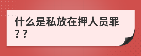 什么是私放在押人員罪? ?