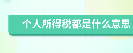 個人所得稅都是什么意思