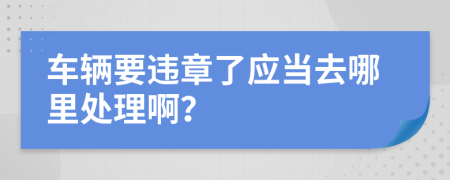 車輛要違章了應當去哪里處理??？