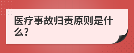 醫(yī)療事故歸責原則是什么?