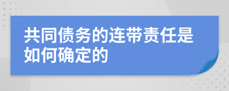 共同債務(wù)的連帶責(zé)任是如何確定的