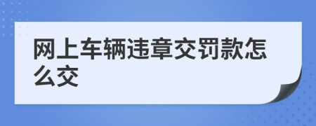 網(wǎng)上車輛違章交罰款怎么交