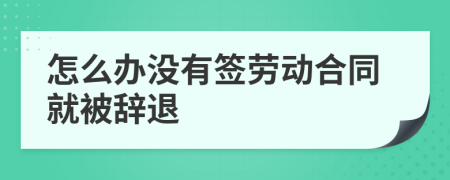 怎么辦沒有簽勞動合同就被辭退
