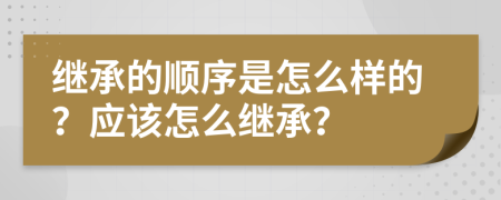 繼承的順序是怎么樣的？應(yīng)該怎么繼承？