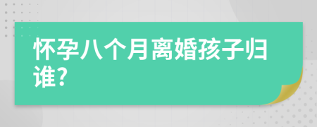 懷孕八個(gè)月離婚孩子歸誰?