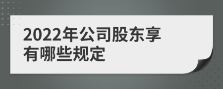 2022年公司股東享有哪些規(guī)定