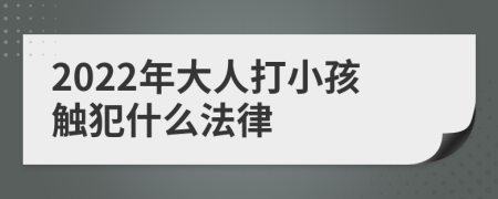 2022年大人打小孩觸犯什么法律