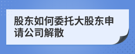 股東如何委托大股東申請公司解散
