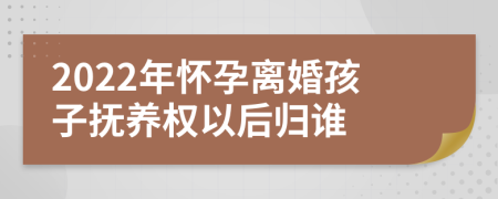 2022年懷孕離婚孩子撫養(yǎng)權(quán)以后歸誰