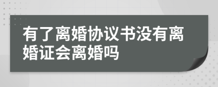 有了離婚協(xié)議書沒(méi)有離婚證會(huì)離婚嗎
