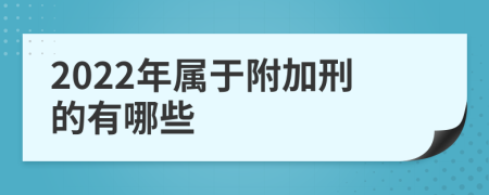 2022年屬于附加刑的有哪些