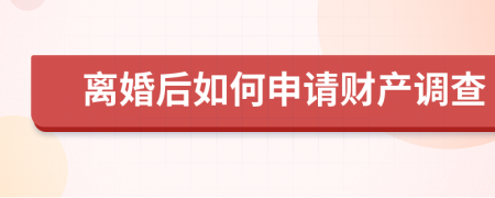 離婚后如何申請財產(chǎn)調(diào)查