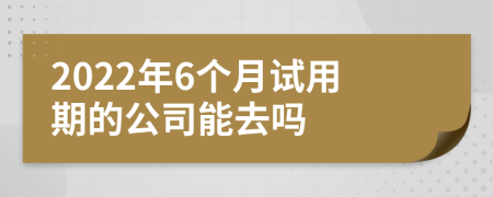 2022年6個月試用期的公司能去嗎