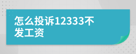 怎么投訴12333不發(fā)工資