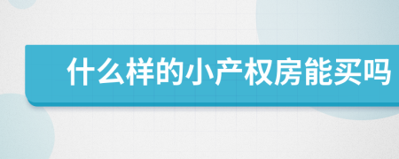 什么樣的小產(chǎn)權(quán)房能買嗎