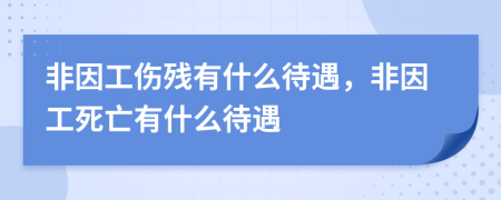 非因工傷殘有什么待遇，非因工死亡有什么待遇