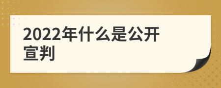 2022年什么是公開(kāi)宣判