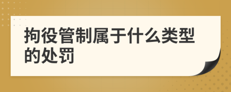 拘役管制屬于什么類型的處罰