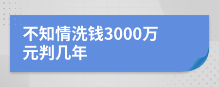 不知情洗錢3000萬(wàn)元判幾年