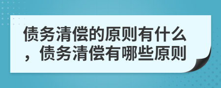 債務(wù)清償?shù)脑瓌t有什么，債務(wù)清償有哪些原則