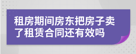 租房期間房東把房子賣了租賃合同還有效嗎