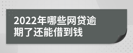 2022年哪些網(wǎng)貸逾期了還能借到錢
