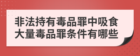 非法持有毒品罪中吸食大量毒品罪條件有哪些