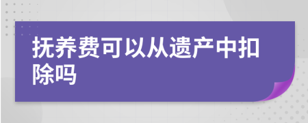 撫養(yǎng)費(fèi)可以從遺產(chǎn)中扣除嗎