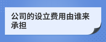 公司的設(shè)立費(fèi)用由誰來承擔(dān)
