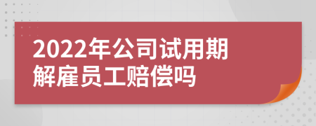 2022年公司試用期解雇員工賠償嗎