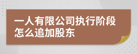 一人有限公司執(zhí)行階段怎么追加股東