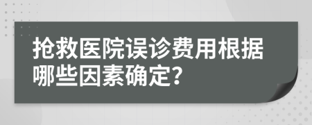 搶救醫(yī)院誤診費(fèi)用根據(jù)哪些因素確定？