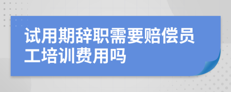 試用期辭職需要賠償員工培訓(xùn)費(fèi)用嗎